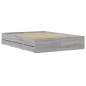 vidaXL Cama con cajones madera de ingeniería gris Sonoma 135x190 cm vidaXL Cama con cajones madera de ingeniería gris Sonoma 135x190 cm