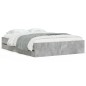 vidaXL Cama con cajones madera ingeniería gris hormigón 135x190 cm