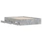 vidaXL Cama con cajones madera ingeniería gris hormigón 135x190 cm