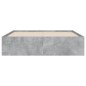 vidaXL Cama con cajones madera ingeniería gris hormigón 135x190 cm
