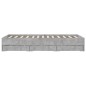 vidaXL Cama con cajones madera ingeniería gris hormigón 135x190 cm