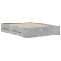 vidaXL Cama con cajones madera ingeniería gris hormigón 135x190 cm