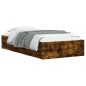 vidaXL Cama con cajones madera de ingeniería roble ahumado 90x190 cm