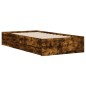 vidaXL Cama con cajones madera de ingeniería roble ahumado 90x190 cm
