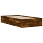 vidaXL Cama con cajones madera de ingeniería roble ahumado 90x190 cm