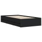vidaXL Cama con cajones madera de ingeniería negra 75x190 cm