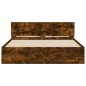 vidaXL Estructura de cama cabecero y luces LED roble ahumado 160x200cm vidaXL Estructura de cama cabecero y luces LED roble ahumado 160x200cm