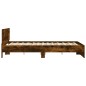 vidaXL Estructura de cama cabecero y luces LED roble ahumado 160x200cm vidaXL Estructura de cama cabecero y luces LED roble ahumado 160x200cm