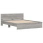 vidaXL Estructura de cama cabecero y luces LED gris Sonoma 160x200 cm vidaXL Estructura de cama cabecero y luces LED gris Sonoma 160x200 cm