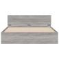 vidaXL Estructura de cama cabecero y luces LED gris Sonoma 160x200 cm vidaXL Estructura de cama cabecero y luces LED gris Sonoma 160x200 cm