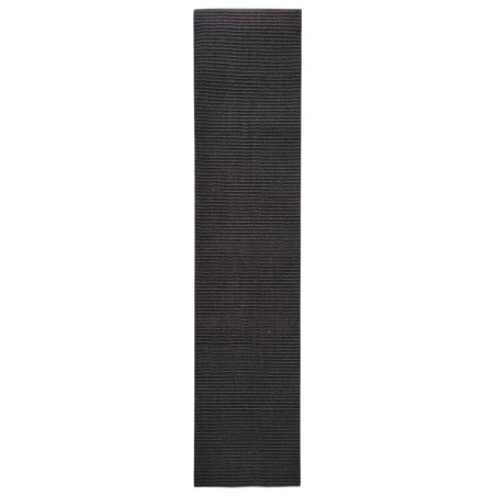vidaXL Alfombra de sisal natural negro 66x300 cm