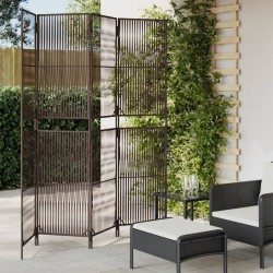 vidaXL Biombo de 4 paneles ratán sintético marrón