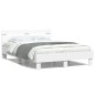vidaXL Estructura de cama con cabecero y luces LED blanco 135x190 cm vidaXL Estructura de cama con cabecero y luces LED blanco 135x190 cm