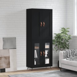 vidaXL Aparador alto madera contrachapada negro 69,5x34x180 cm