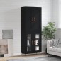 vidaXL Aparador alto madera contrachapada negro 69,5x34x180 cm vidaXL Aparador alto madera contrachapada negro 69,5x34x180 cm