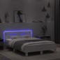 vidaXL Estructura de cama con cabecero y luces LED blanco 135x190 cm vidaXL Estructura de cama con cabecero y luces LED blanco 135x190 cm