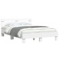 vidaXL Estructura de cama con cabecero y luces LED blanco 135x190 cm vidaXL Estructura de cama con cabecero y luces LED blanco 135x190 cm