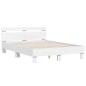 vidaXL Estructura de cama con cabecero y luces LED blanco 135x190 cm vidaXL Estructura de cama con cabecero y luces LED blanco 135x190 cm