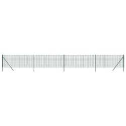vidaXL Cerca de alambre de acero galvanizado verde 1x10 m