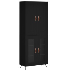 vidaXL Aparador alto madera contrachapada negro 69,5x34x180 cm