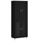 vidaXL Aparador alto madera contrachapada negro 69,5x34x180 cm vidaXL Aparador alto madera contrachapada negro 69,5x34x180 cm