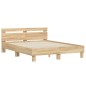 vidaXL Cama con cabecero madera de ingeniería roble Sonoma 150x200 cm vidaXL Cama con cabecero madera de ingeniería roble Sonoma 150x200 cm