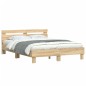 vidaXL Cama con cabecero madera de ingeniería roble Sonoma 150x200 cm vidaXL Cama con cabecero madera de ingeniería roble Sonoma 150x200 cm