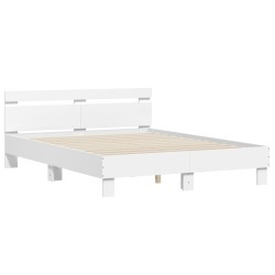vidaXL Estructura cama con cabecero madera ingeniería blanco 140x200cm