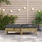 vidaXL Taburetes de jardín con cojines 2 uds madera de pino impregnada vidaXL Taburetes de jardín con cojines 2 uds madera de pino impregnada