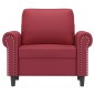 vidaXL Sillón cuero sintético rojo tinto 60 cm vidaXL Sillón cuero sintético rojo tinto 60 cm