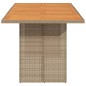 vidaXL Mesa de jardín superficie de madera ratán PE beige 190x80x74 cm vidaXL Mesa de jardín superficie de madera ratán PE beige 190x80x74 cm