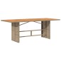 vidaXL Mesa de jardín superficie de madera ratán PE beige 190x80x74 cm vidaXL Mesa de jardín superficie de madera ratán PE beige 190x80x74 cm