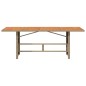 vidaXL Mesa de jardín superficie de madera ratán PE beige 190x80x74 cm vidaXL Mesa de jardín superficie de madera ratán PE beige 190x80x74 cm
