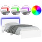 vidaXL Estructura de cama con cabecero y luces LED blanco 100x200 cm vidaXL Estructura de cama con cabecero y luces LED blanco 100x200 cm