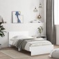 vidaXL Estructura de cama con cabecero y luces LED blanco 100x200 cm vidaXL Estructura de cama con cabecero y luces LED blanco 100x200 cm