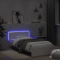vidaXL Estructura de cama con cabecero y luces LED blanco 100x200 cm vidaXL Estructura de cama con cabecero y luces LED blanco 100x200 cm