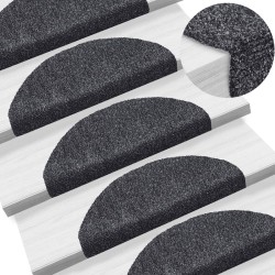 vidaXL Alfombrillas de escaleras autoadhesivas 10 uds gris 65x21x4 cm 