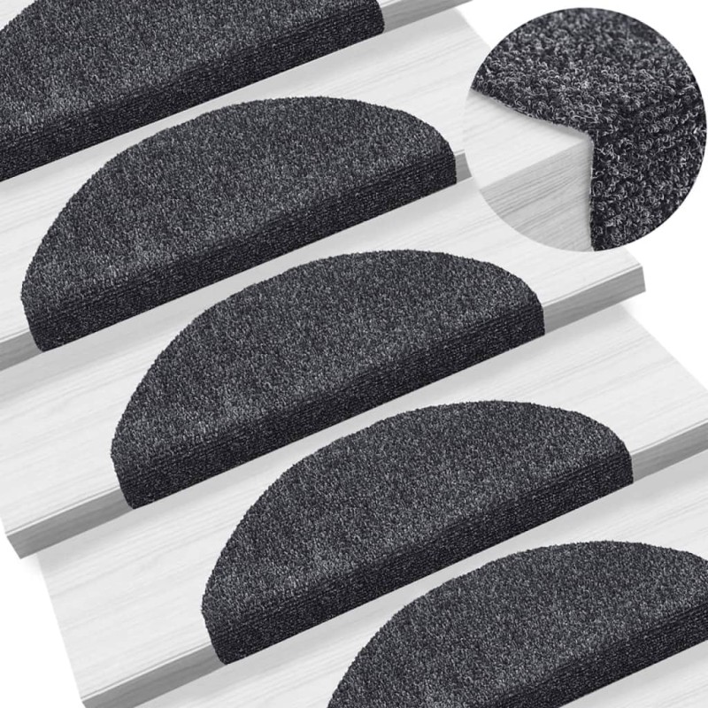 vidaXL Alfombrillas de escaleras autoadhesivas 10 uds gris 65x21x4 cm vidaXL Alfombrillas de escaleras autoadhesivas 10 uds gris 65x21x4 cm