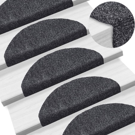 vidaXL Alfombrillas de escaleras autoadhesivas 10 uds gris 65x21x4 cm 