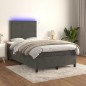 vidaXL Cama box spring colchón y LED terciopelo gris oscuro 120x200 cm vidaXL Cama box spring colchón y LED terciopelo gris oscuro 120x200 cm