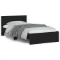 vidaXL Estructura de cama con cabecero y luces LED negro 100x200 cm vidaXL Estructura de cama con cabecero y luces LED negro 100x200 cm