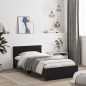 vidaXL Estructura de cama con cabecero y luces LED negro 100x200 cm vidaXL Estructura de cama con cabecero y luces LED negro 100x200 cm