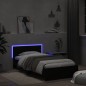 vidaXL Estructura de cama con cabecero y luces LED negro 100x200 cm vidaXL Estructura de cama con cabecero y luces LED negro 100x200 cm