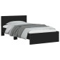 vidaXL Estructura de cama con cabecero y luces LED negro 100x200 cm vidaXL Estructura de cama con cabecero y luces LED negro 100x200 cm