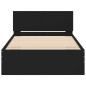 vidaXL Estructura de cama con cabecero y luces LED negro 100x200 cm vidaXL Estructura de cama con cabecero y luces LED negro 100x200 cm
