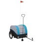 vidaXL Remolque para bicicleta hierro negro y azul 45 kg vidaXL Remolque para bicicleta hierro negro y azul 45 kg