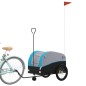 vidaXL Remolque para bicicleta hierro negro y azul 45 kg vidaXL Remolque para bicicleta hierro negro y azul 45 kg