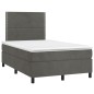 vidaXL Cama box spring colchón y LED terciopelo gris oscuro 120x200 cm vidaXL Cama box spring colchón y LED terciopelo gris oscuro 120x200 cm