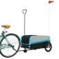 vidaXL Remolque para bicicleta hierro negro y azul 45 kg vidaXL Remolque para bicicleta hierro negro y azul 45 kg