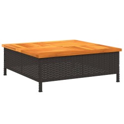 vidaXL Cubierta para base sombrilla ratán PE acacia negro 70x70x25 cm